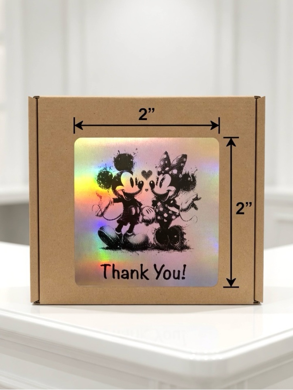 Mickey & Minnie Mouse Thank You Stickers 2”x2”-100ct. New